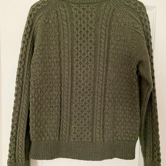 J.Crew Textured Ball Sweater in Dark Moss Size L - Picture 2 of 4